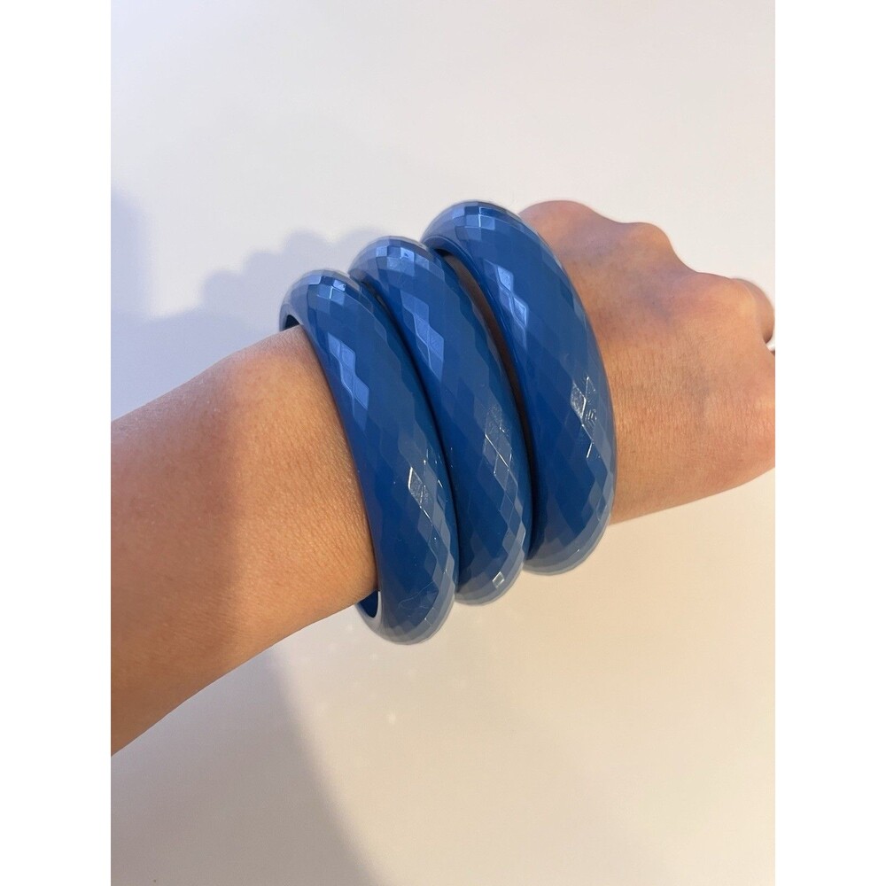 Furla Bangle Bracelet Teal Blue 3 A Set Made In Italy